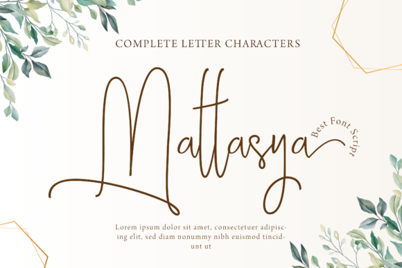 Mattasya Typeface Review: Elegant Script for Wedding and Boutique Branding